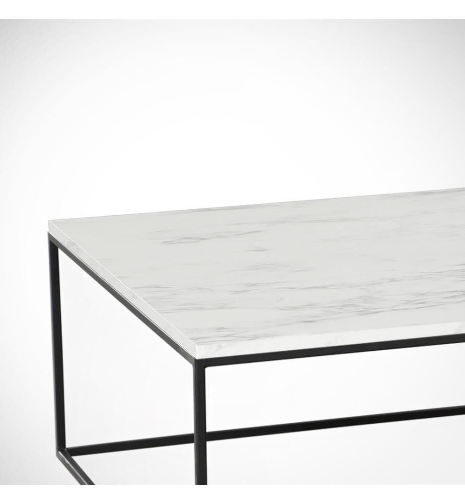 Table basse, blanc noir, panneau de particules mélaminé
