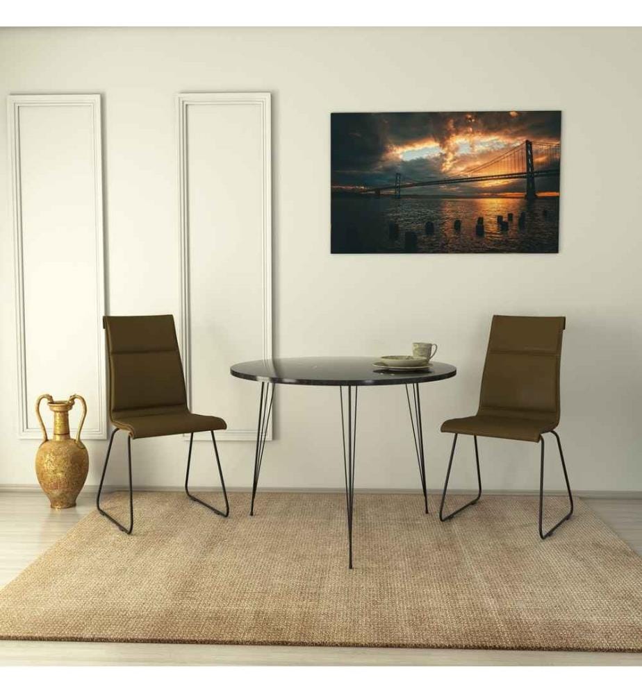 Table, Noir Blanc, Panneau de particules mélaminé