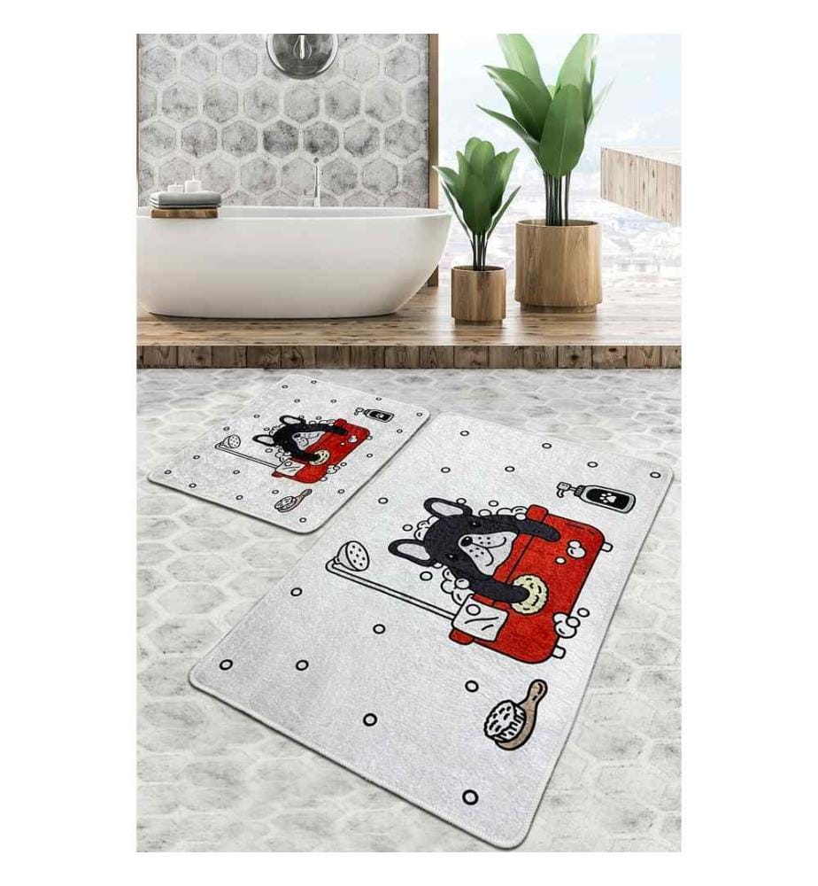 Badematten-Set, 2 Stück, mehrfarbig, 100% Polyester