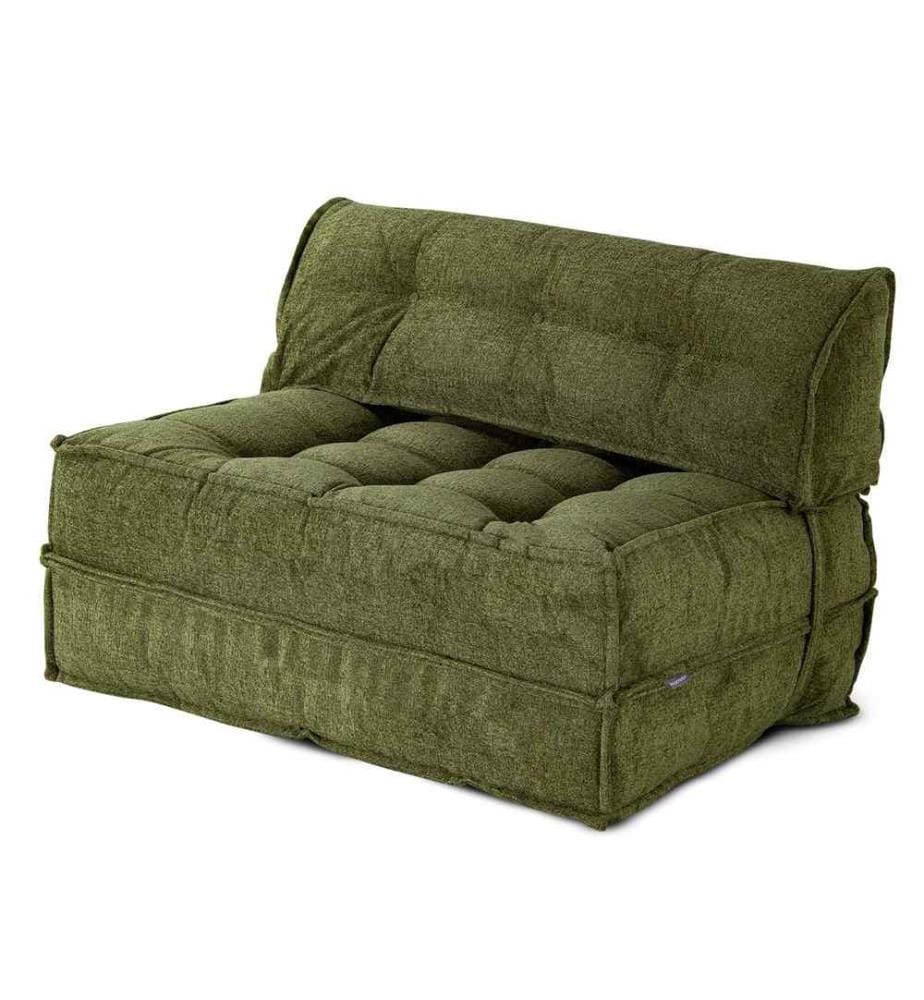 Divano-letto a 2 posti, verde, rivestimento: 100% Tessuto Boucle