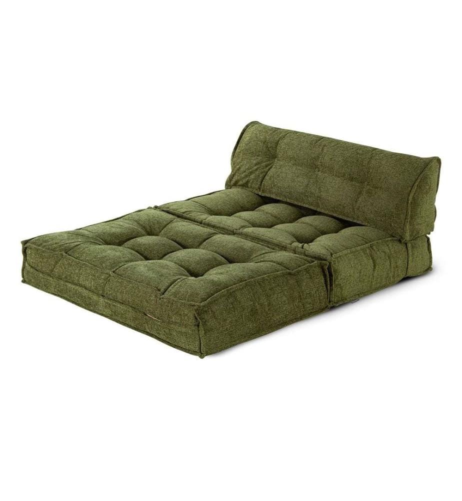 Divano-letto a 2 posti, verde, rivestimento: 100% Tessuto Boucle