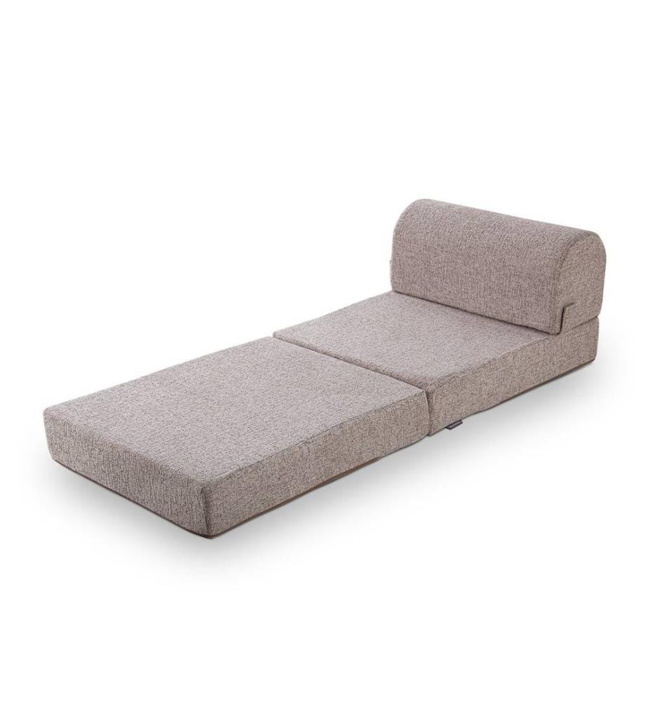 Divano-letto a 1 posto, marrone chiaro, rivestimento: 100% Tessuto Boucle