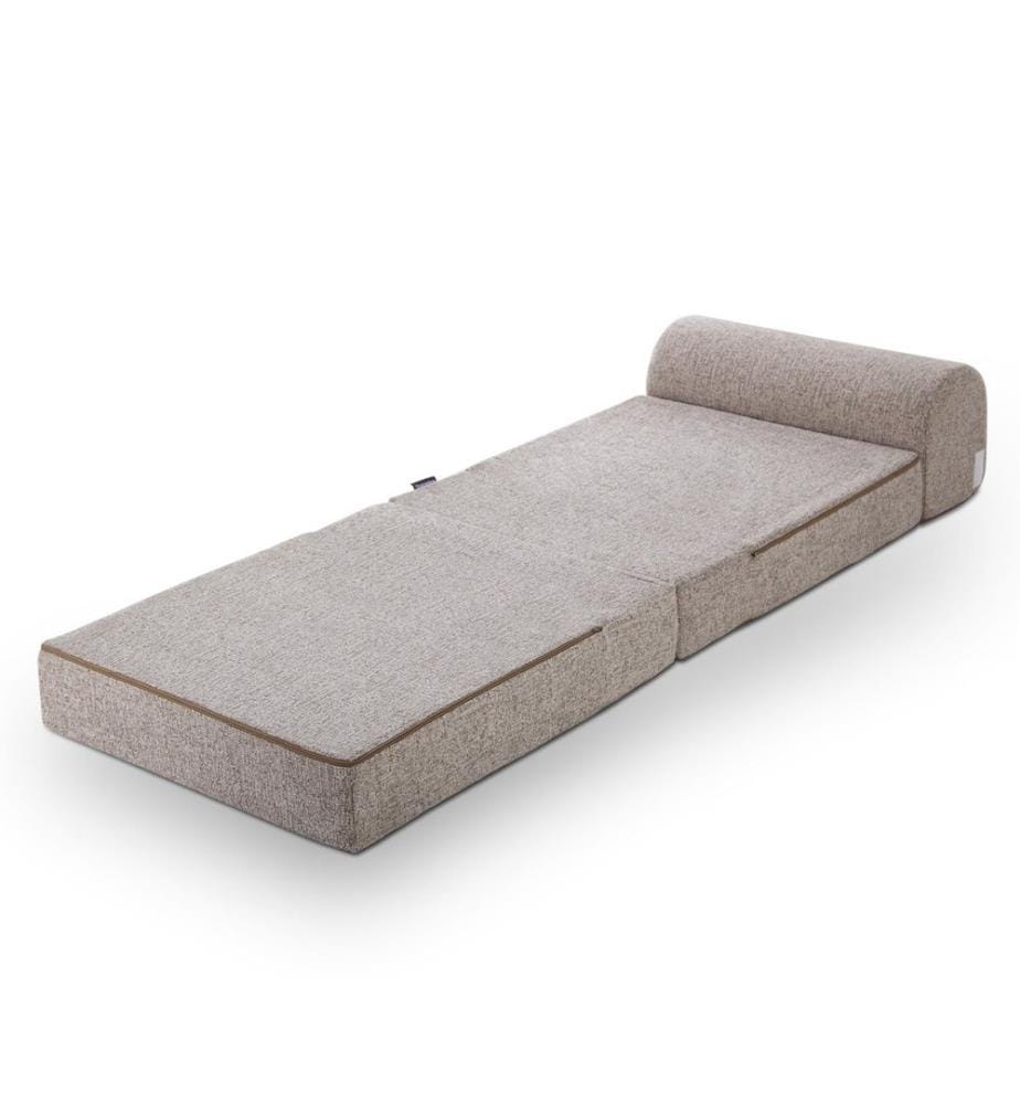 Divano-letto a 1 posto, marrone chiaro, rivestimento: 100% Tessuto Boucle