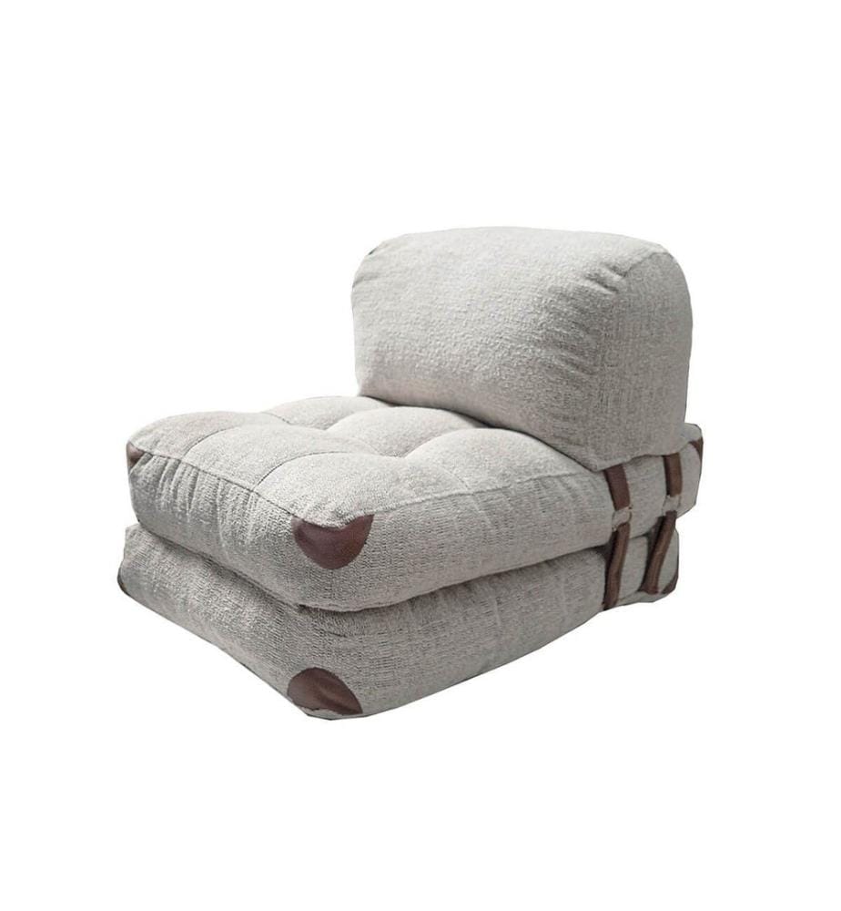 Divano-letto a 1 posto, Grigio, 100% poliestere, Tessuto: Teddy