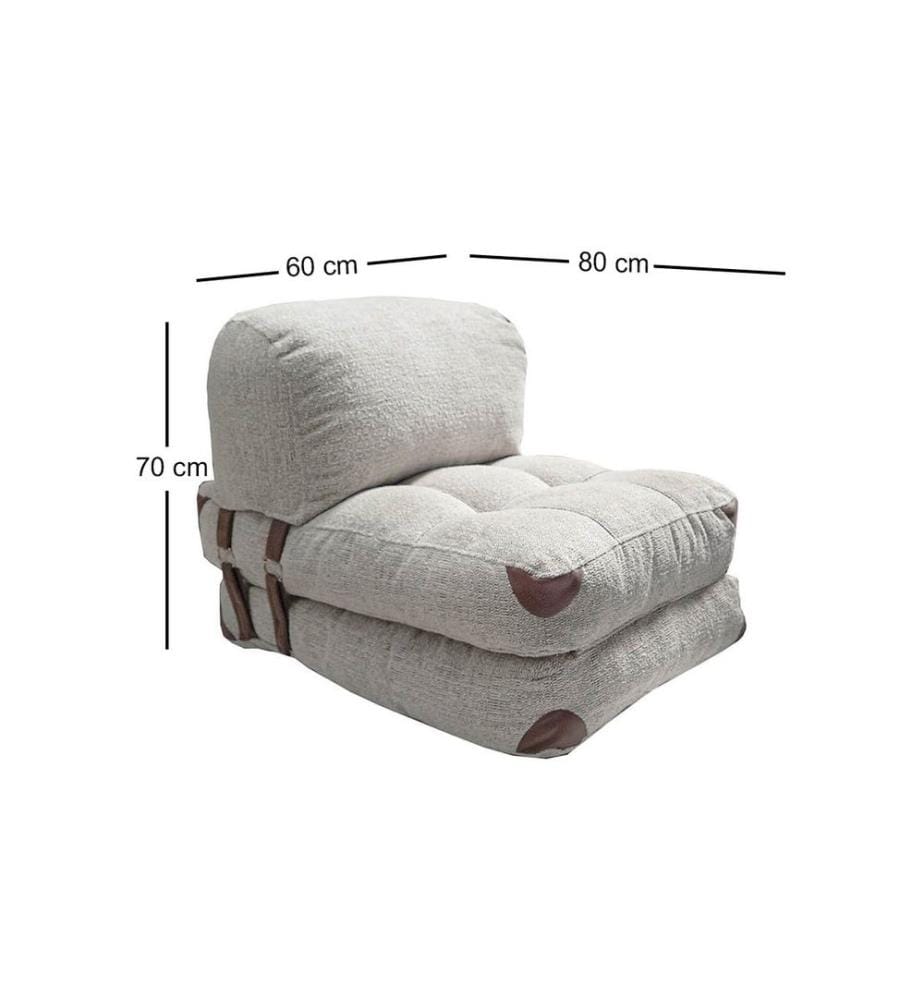 Divano-letto a 1 posto, Grigio, 100% poliestere, Tessuto: Teddy