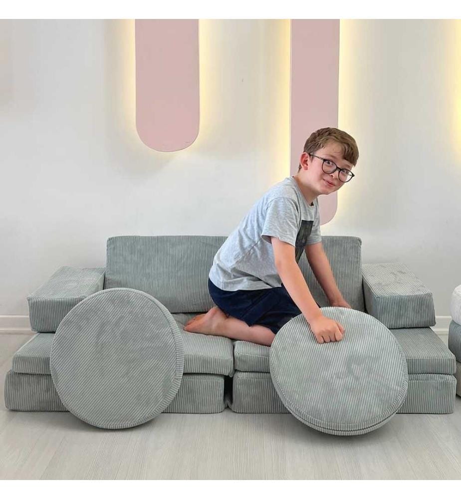 Divano-letto a 2 posti, blu, 100% poliestere