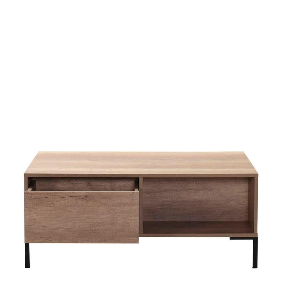 Table basse, noyer clair, panneau de particules mélaminé