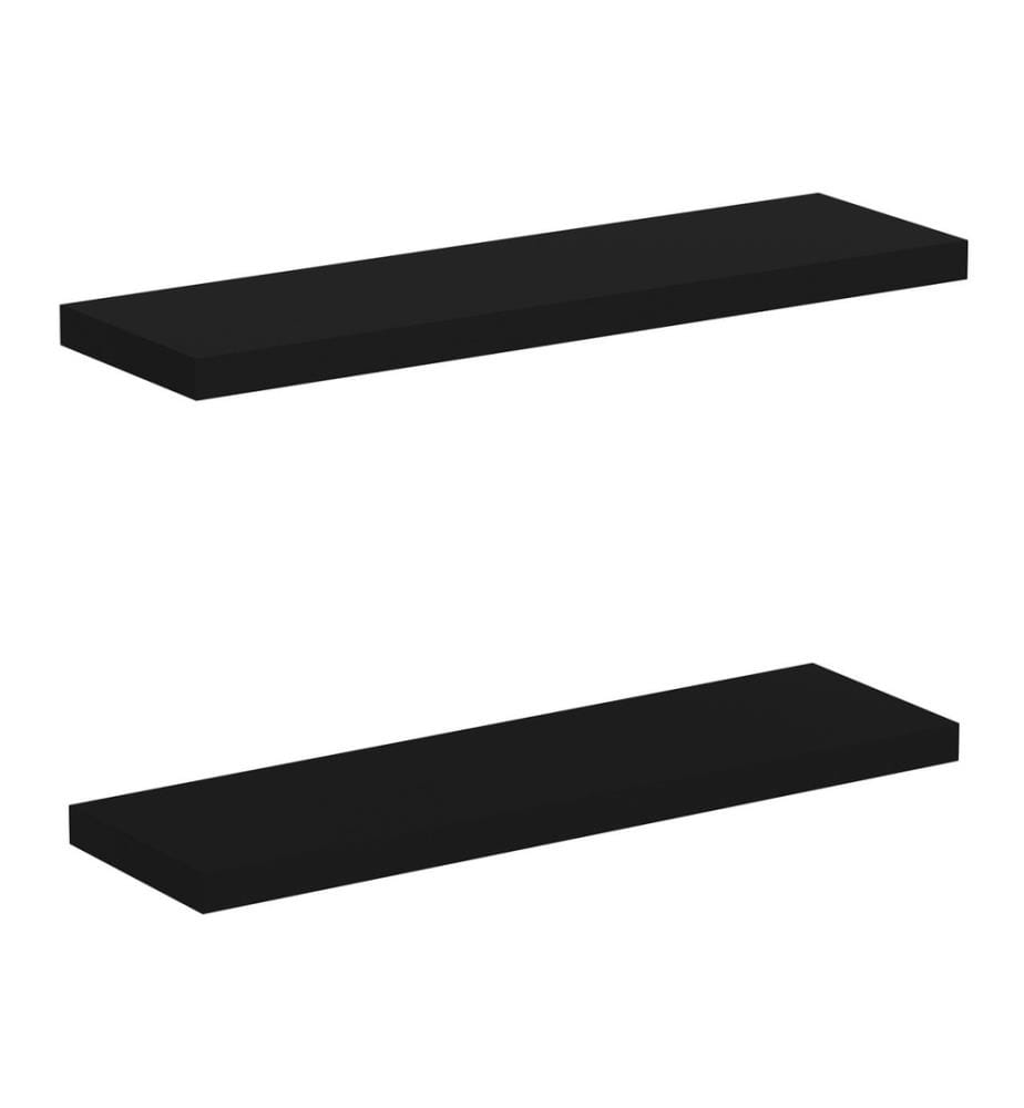 Scaffale a parete, nero, pannello di particelle rivestito di melamina