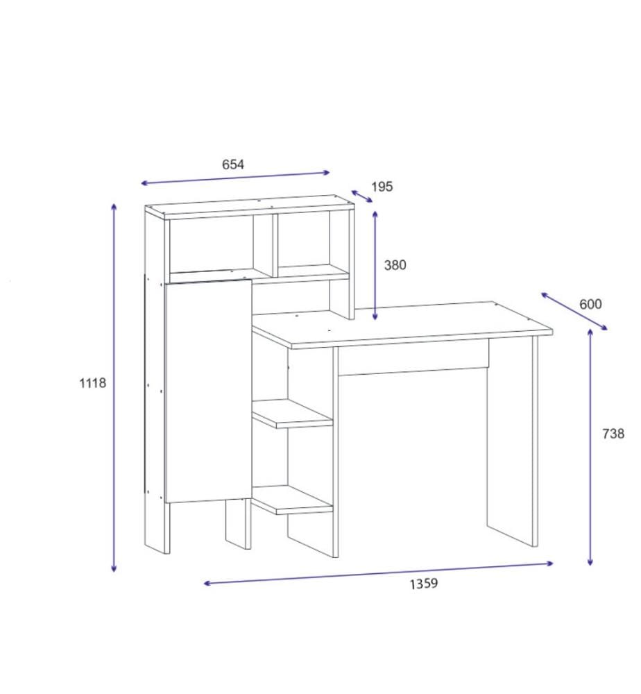 Bureau d'étude, chêne anthracite, panneau de particules mélaminé