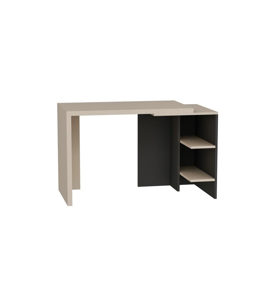 Scrivania, Beige, Antracite, 100% particelle rivestite di melamina