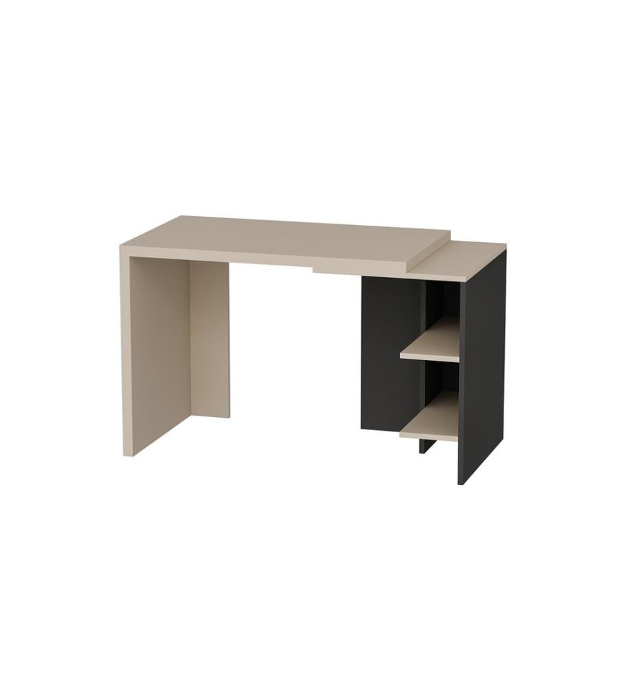 Scrivania, Beige, Antracite, 100% particelle rivestite di melamina