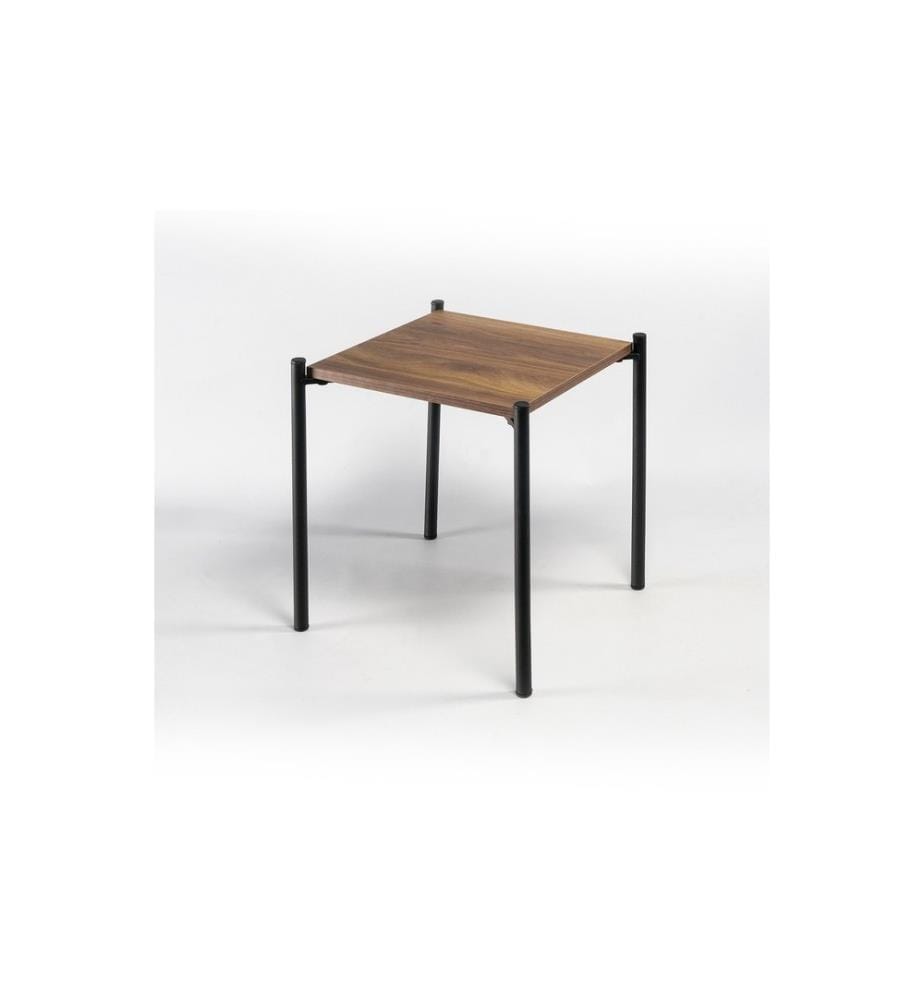 Tavolo Nesting , 3 Pezzi, Rovere, Nero, 100% Pannello di particelle rivestito di melamina (spessore: 1,8 Mm), Telaio: Metallo (spessore 1 Mm)