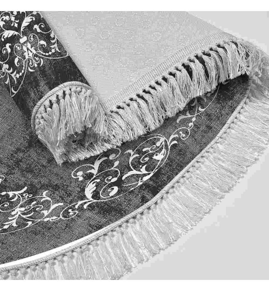 Set di tappetini da bagno, 2 pezzi, grigio, 100% poliestere, fondo antiscivolo