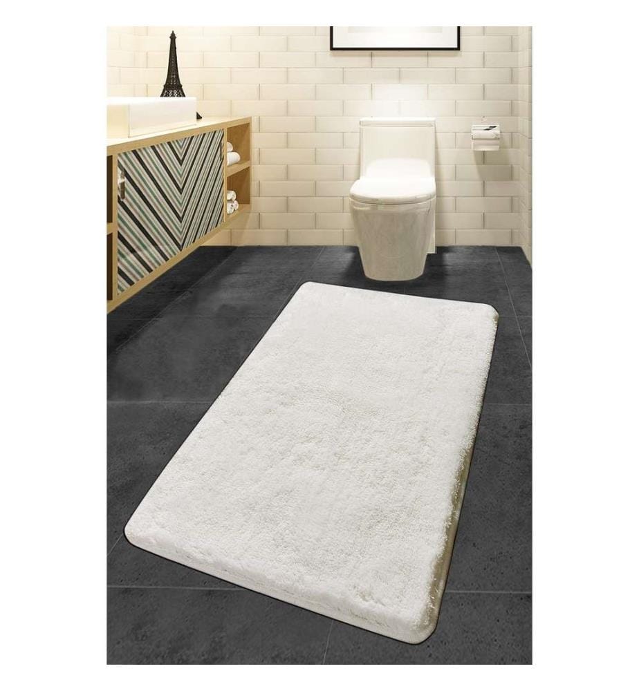 Tappeto da bagno in acrilico, ecrù, 100% acrilico