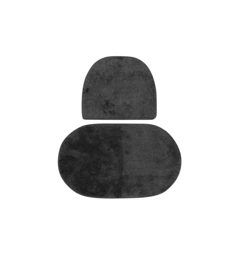 Set de tapis de bain en acrylique, 2 pièces, anthracite, 100% acrylique