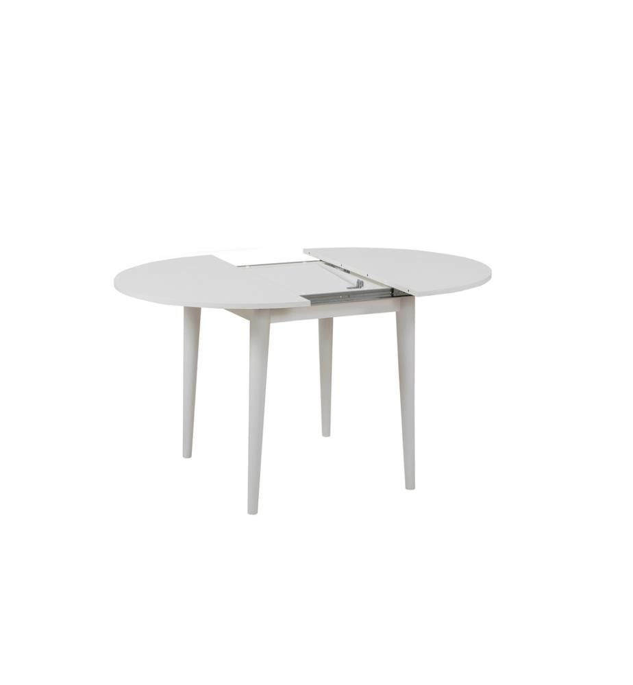 Table de salle à manger extensible, blanc, panneau de particules mélaminé