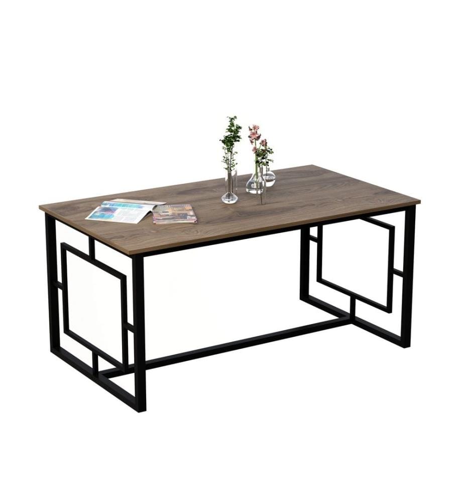 Table de salle à manger, noyer noir, panneau de particules mélaminé