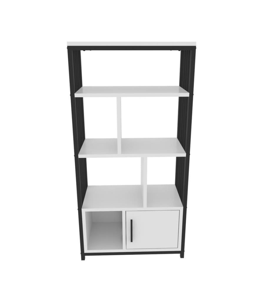 Scaffale, Bianco, Nero, Truciolato rivestito in melamina