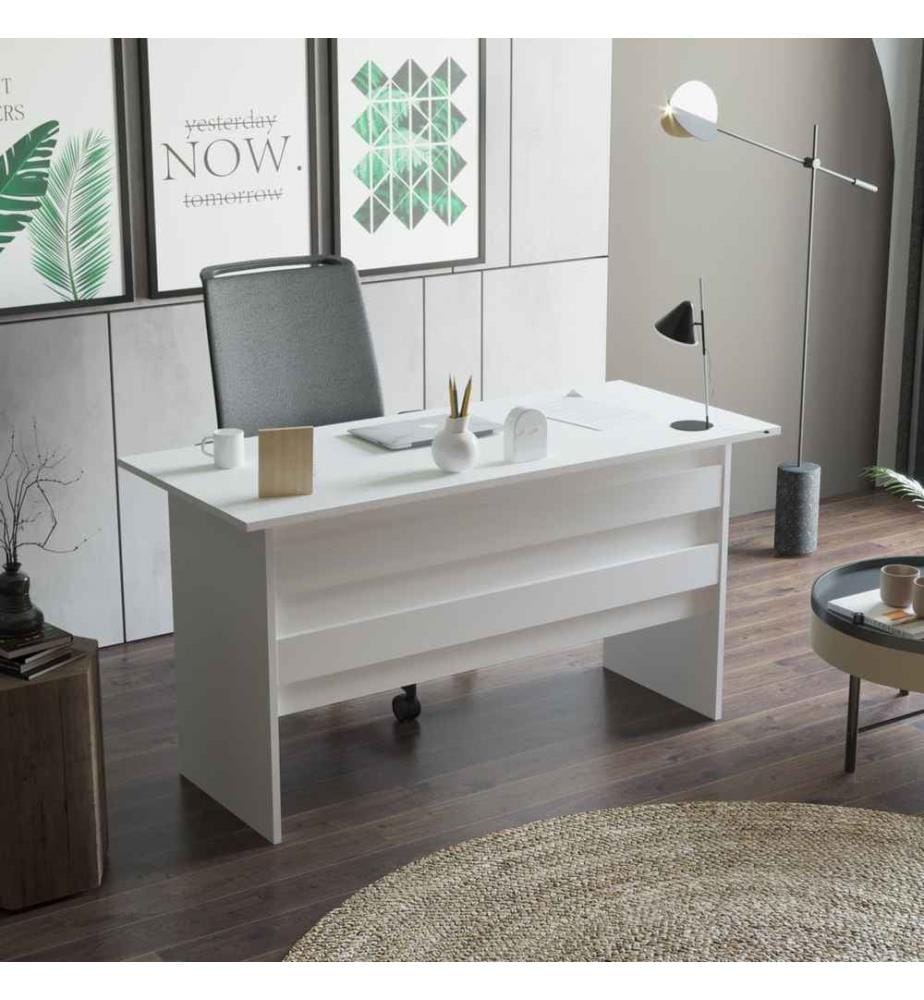 Scrivania da studio, bianco, pannello in particelle rivestito in melamina