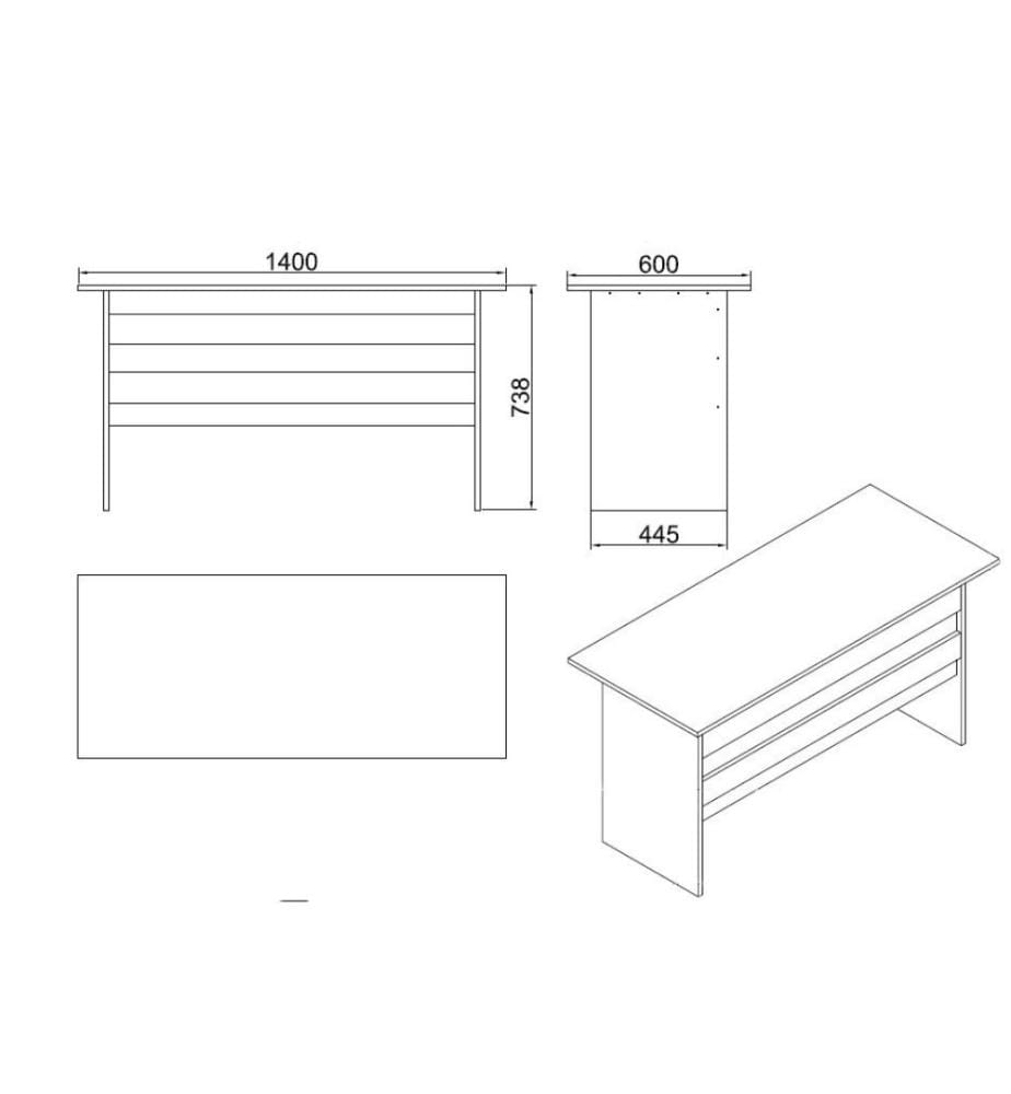 Scrivania da studio, bianco, pannello in particelle rivestito in melamina
