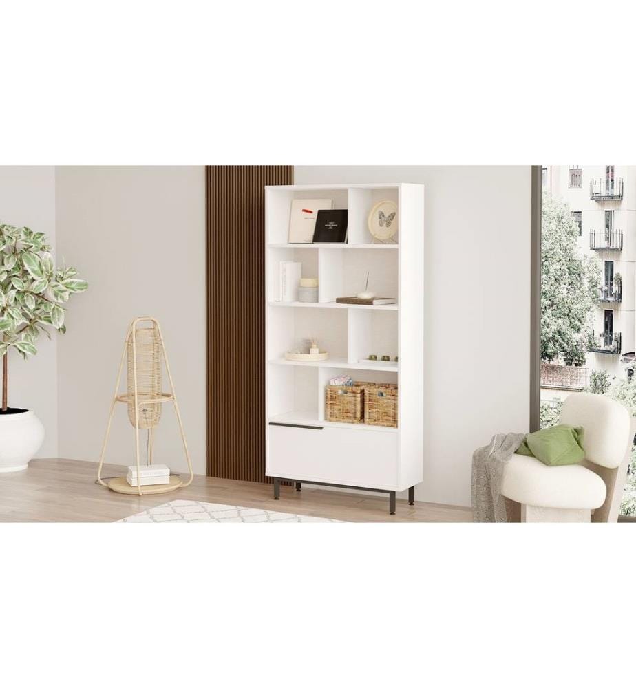Scaffale, bianco, pannello truciolare rivestito in melamina