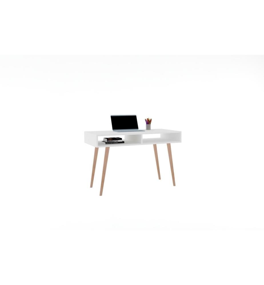 Scrivania da studio, bianco, pannello in particelle rivestito in melamina