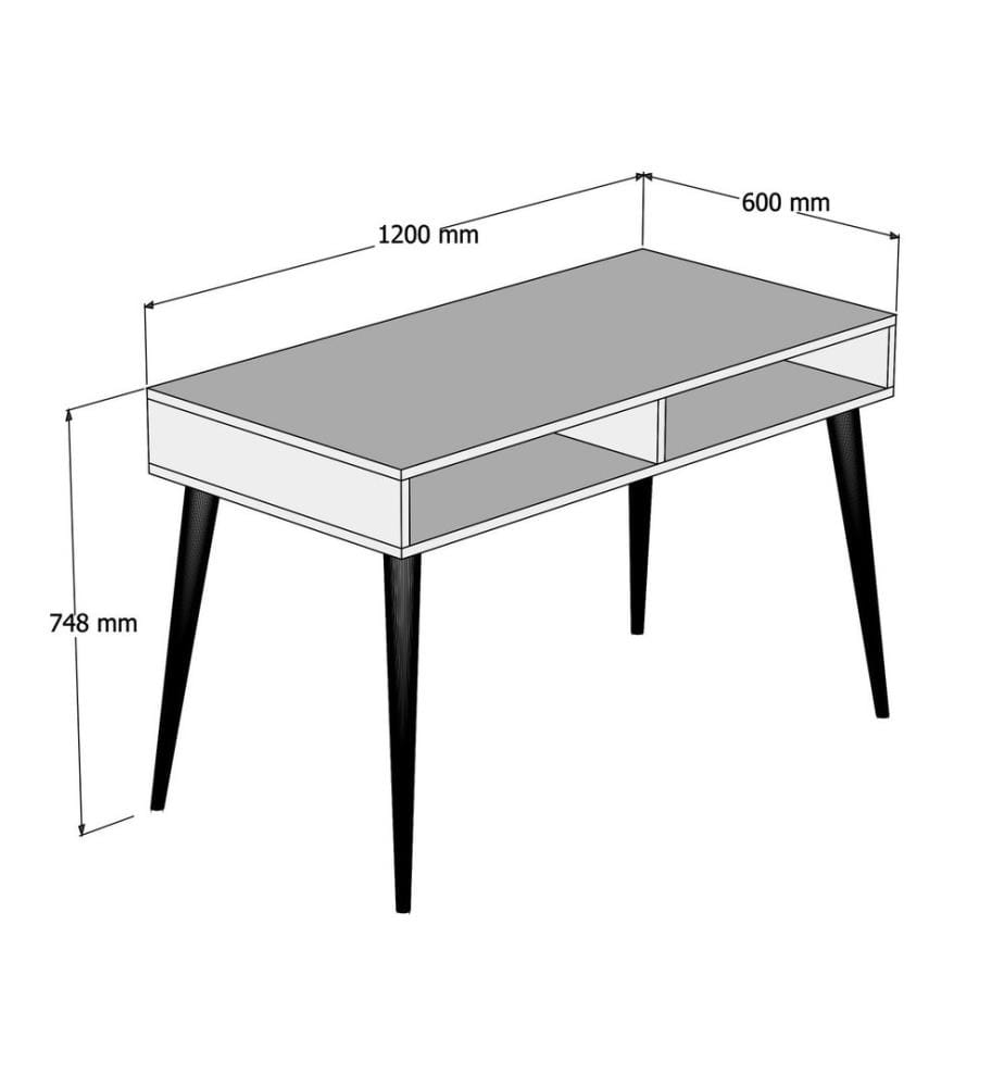 Scrivania da studio, bianco, pannello in particelle rivestito in melamina