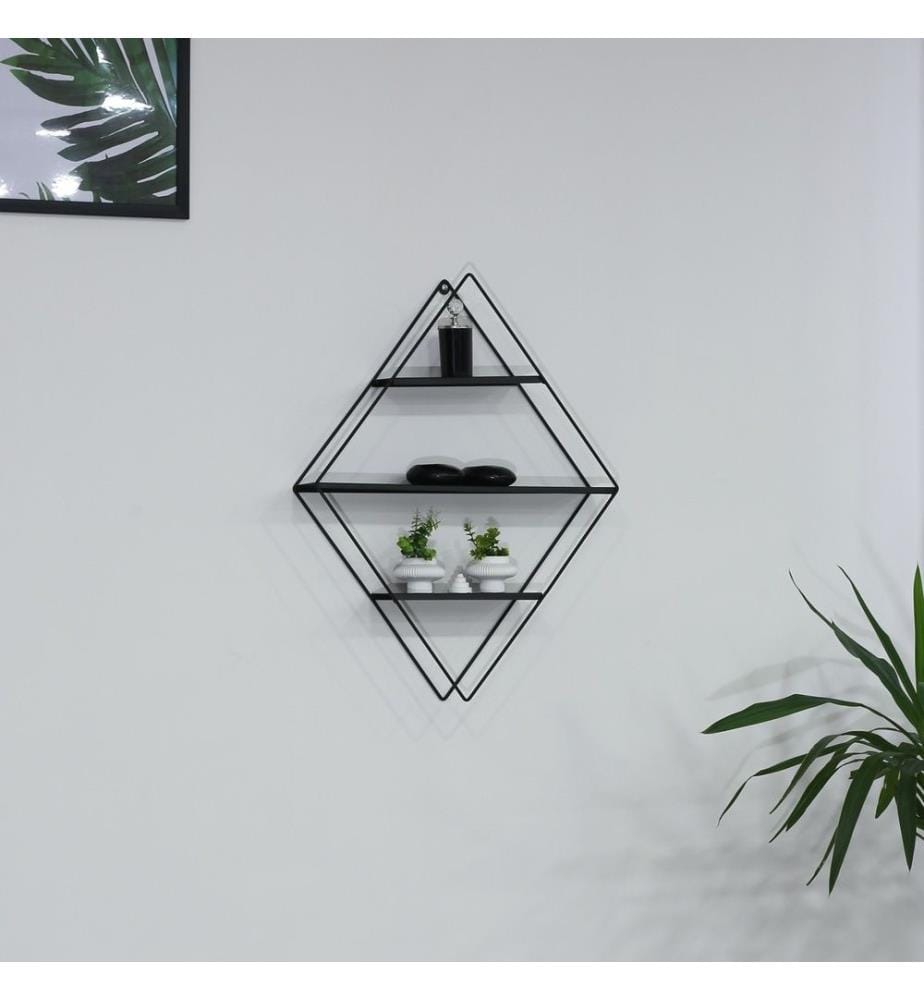 Scaffale da parete, Nero, Struttura: 100% metallo