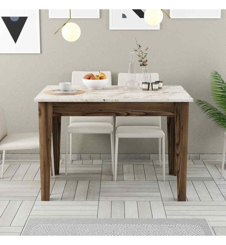 Table de cuisine, noyer blanc, panneau de particules mélaminé