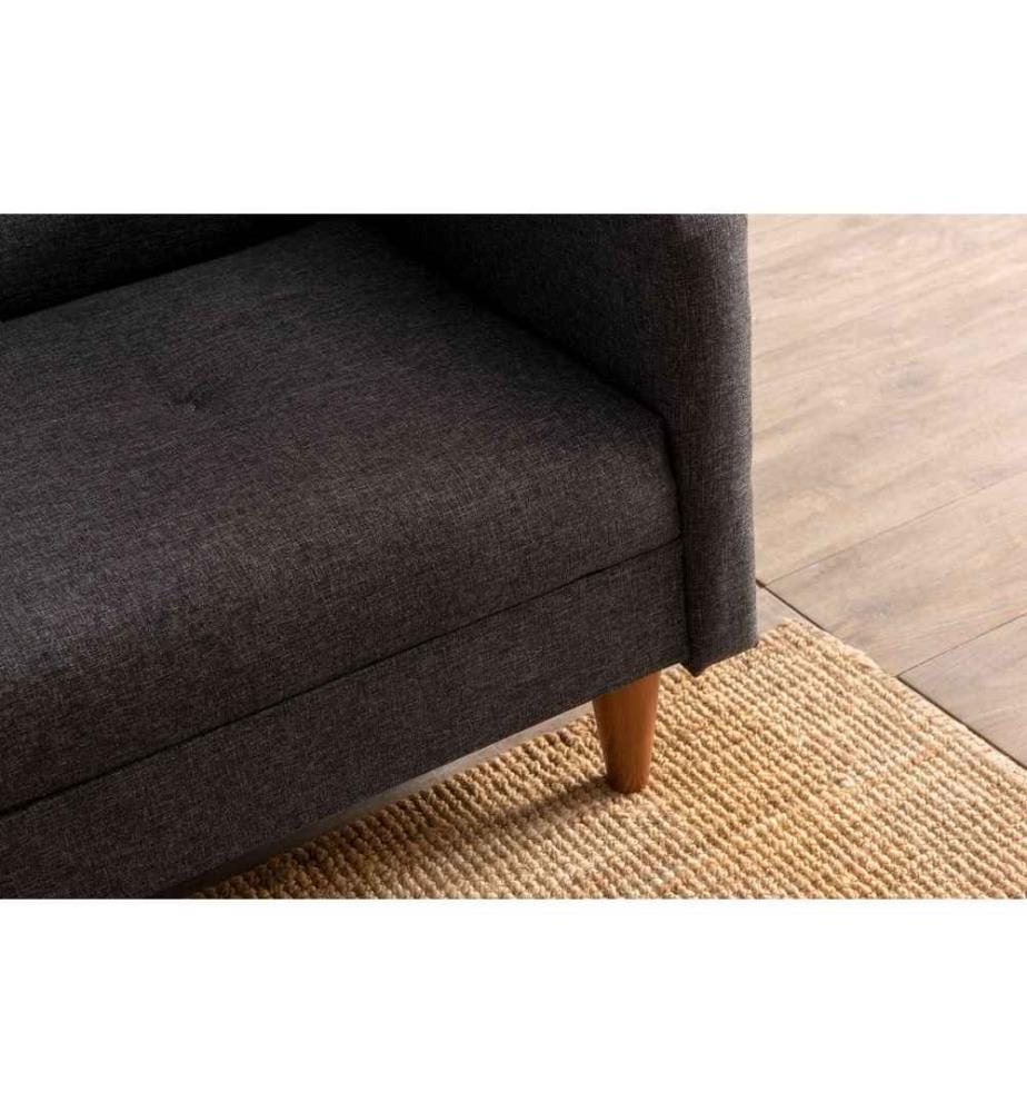 Divano letto a 3 posti, Grigio scuro, Struttura: 100% Metallo , Tessuto: 100% tessuto poliestere