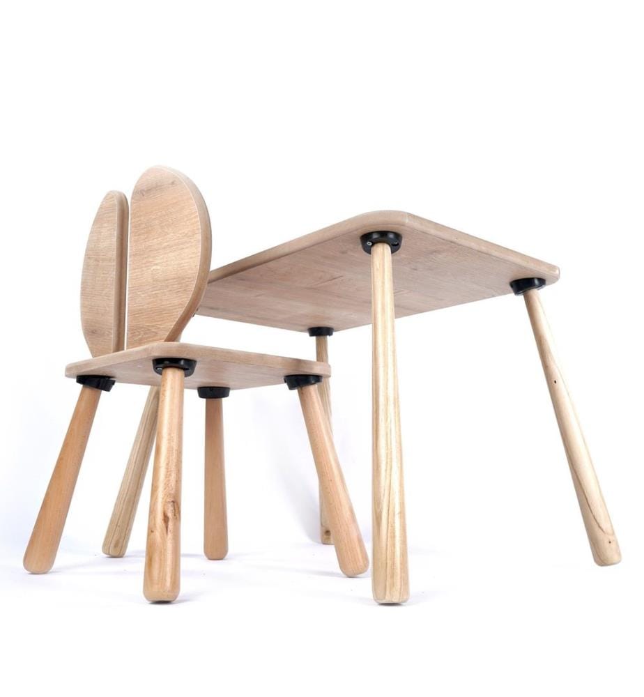 Kindertischset, Eiche, Korpus aus MDF
