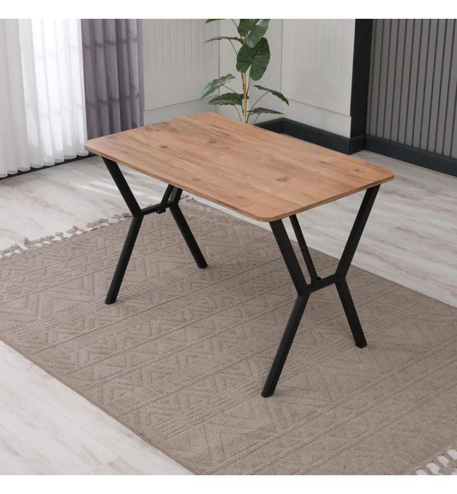 Table de salle à manger, noyer, 100 % panneau de particules mélaminé