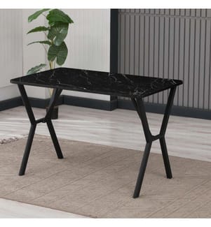 Table de salle à manger, noir, 100 % panneau de particules mélaminé