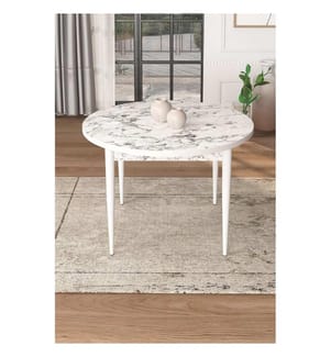 Esstisch, weisser Marmor, weiss, 100 % Spanplatte