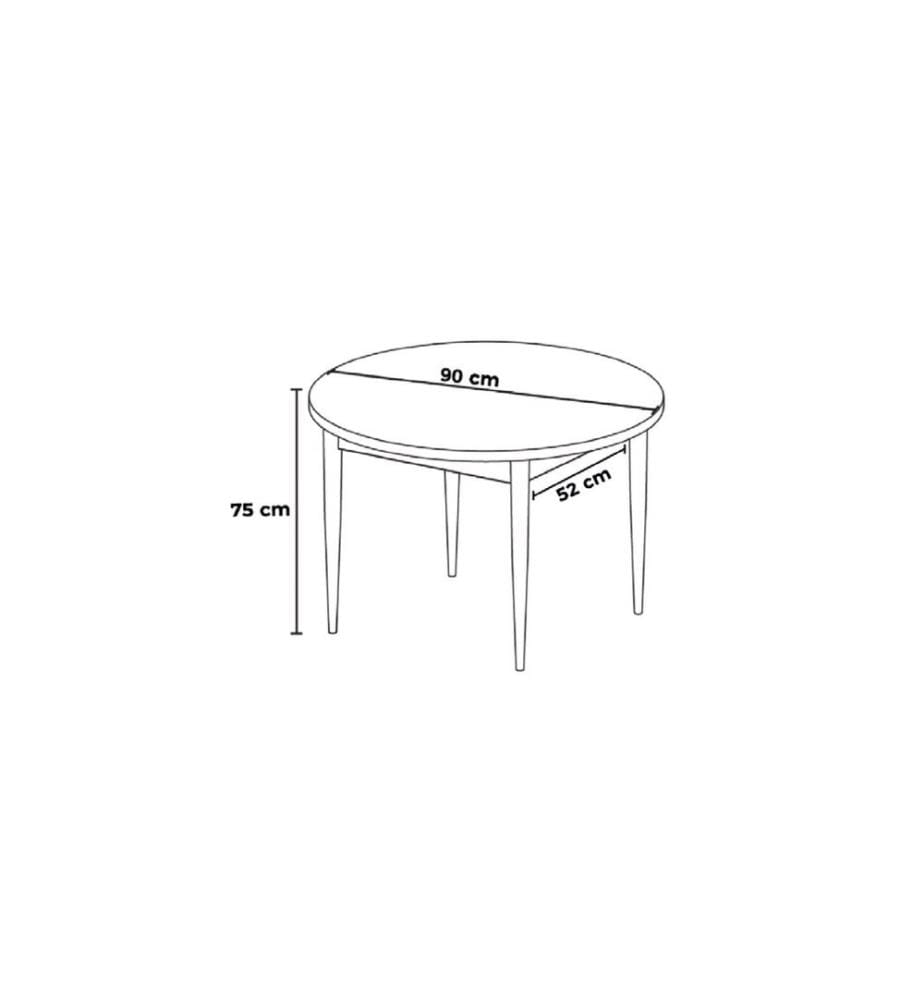 Table de salle à manger, marbre blanc, blanc, 100 % panneau de particules