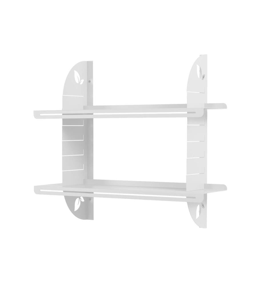 Dekoratives Wandregal aus Metall, weiss, Rahmen: 100 % Metall