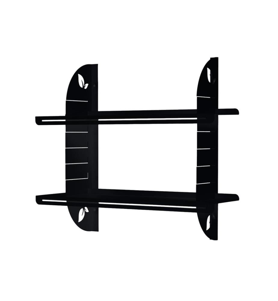 Dekoratives Wandregal aus Metall, schwarz, Rahmen: 100 % Metall