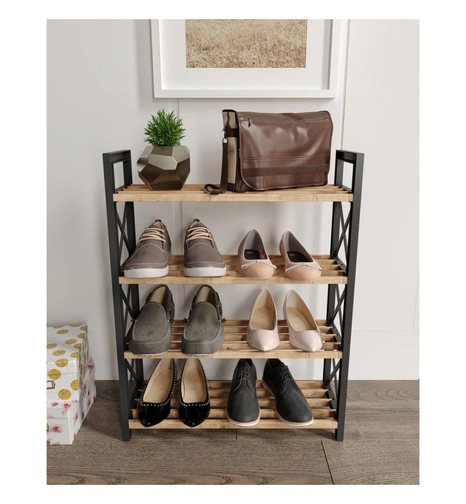 Mensola multiuso, nera, 100% PLASTICA E LEGNO