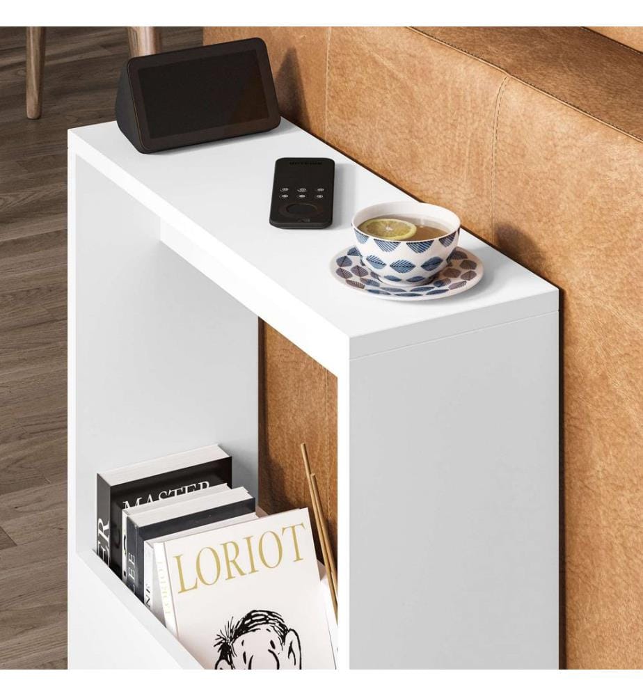 Table d'appoint, blanc, 100 % panneau de particules mélaminé