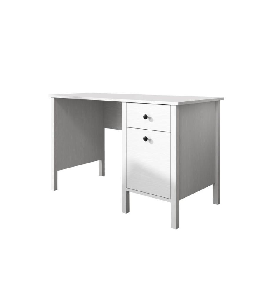 Bureau, bois, blanc, 100 % panneau de particules mélaminé