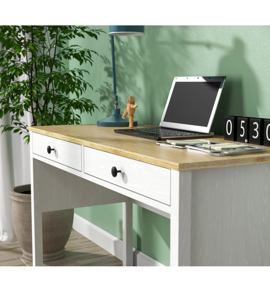 Schreibtisch, Holz, Weiss, 100 % melaminbeschichtete Spanplatte