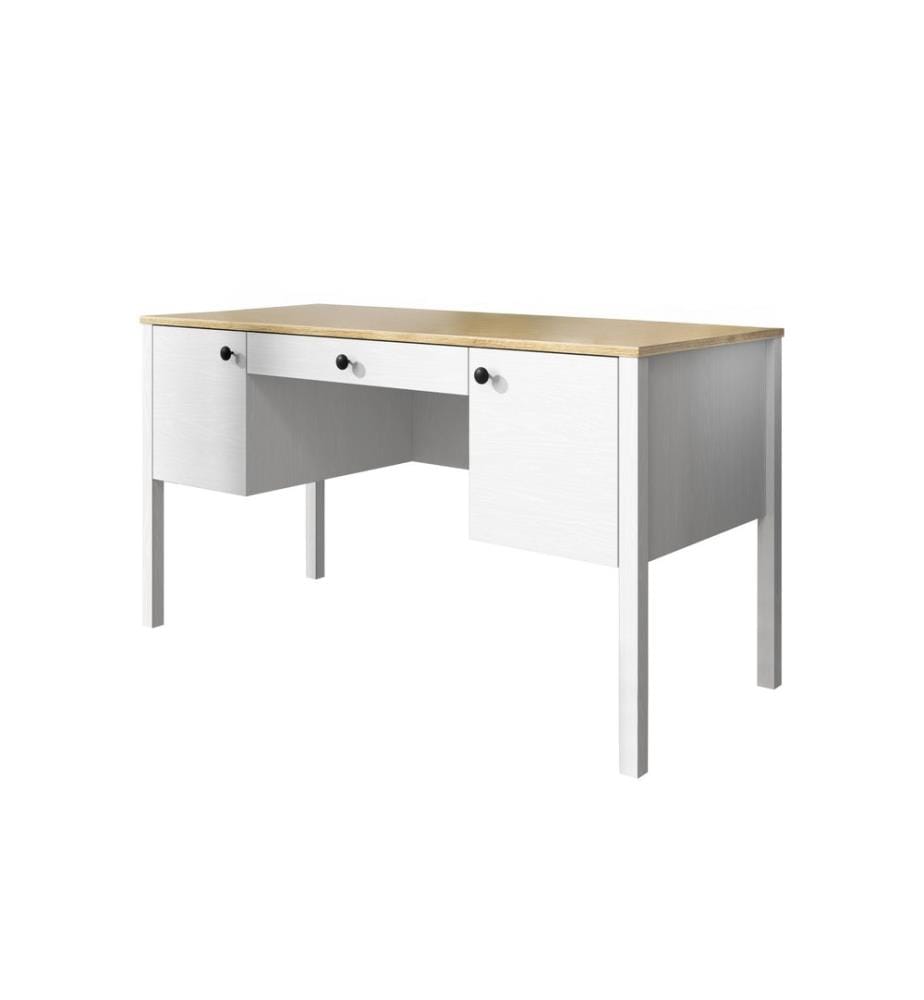 Bureau, bois, blanc, 100 % panneau de particules mélaminé