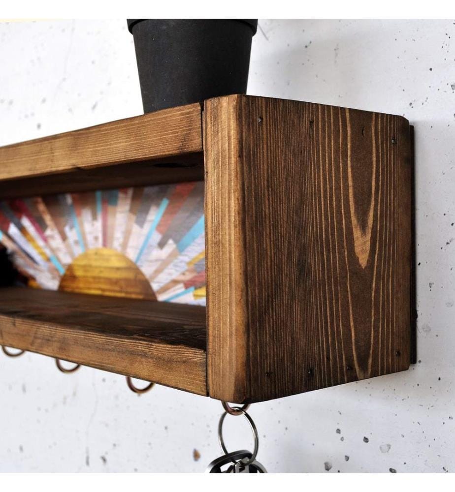 Dekoratives Wandregal aus Holz, 100 % Massivholz
