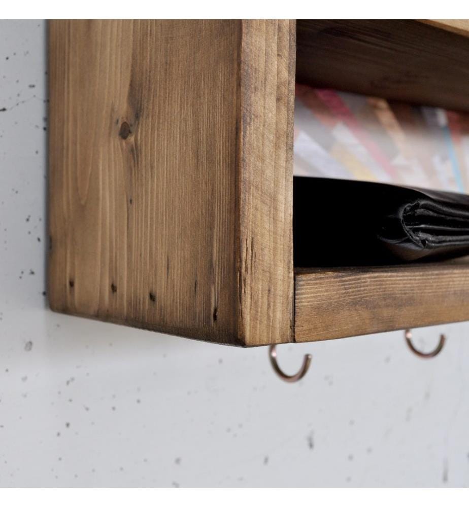 Dekoratives Wandregal aus Holz, 100 % Massivholz