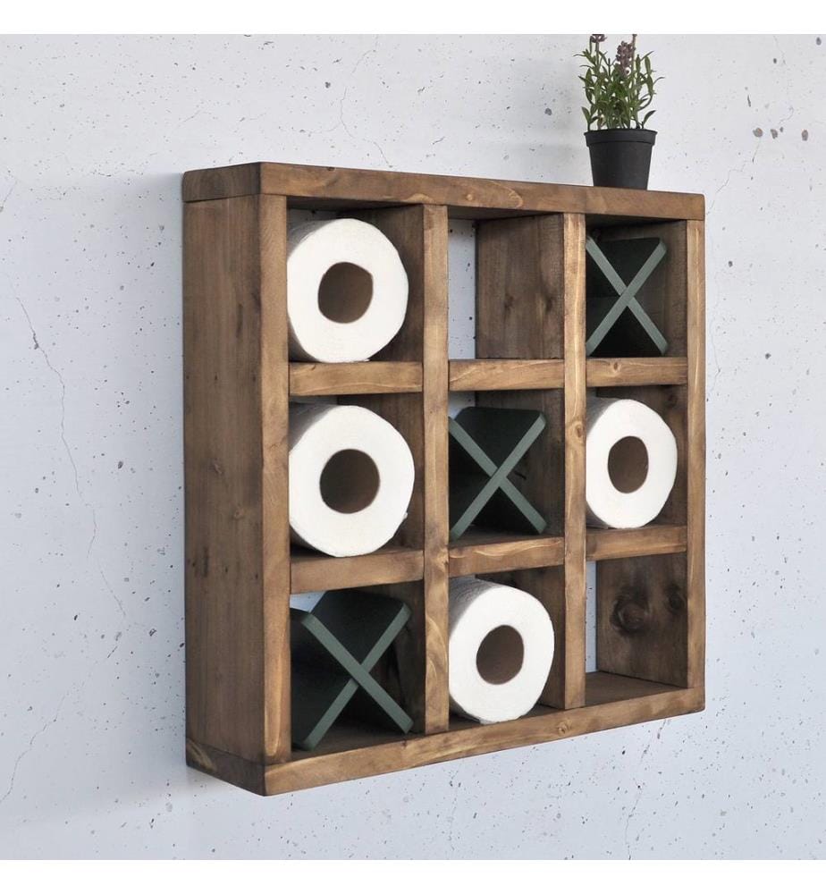 Dekoratives Wandregal aus Holz, 100 % Massivholz