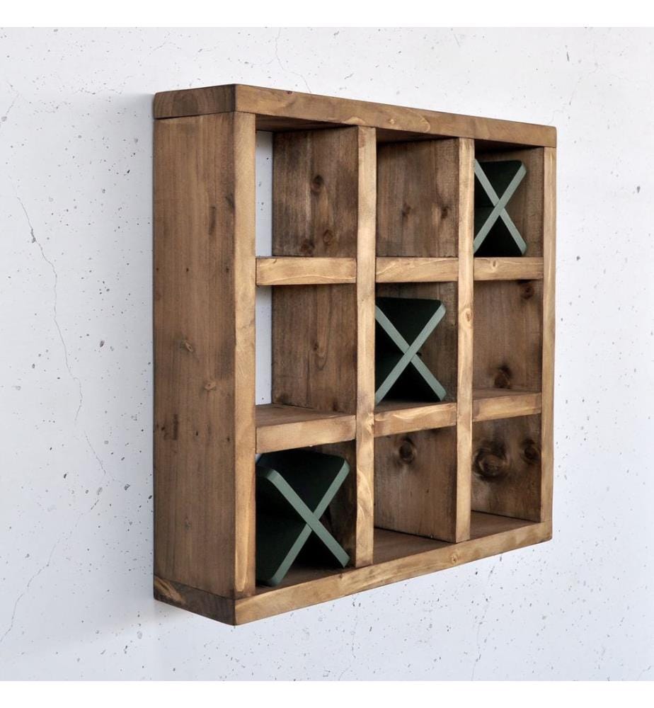 Dekoratives Wandregal aus Holz, 100 % Massivholz