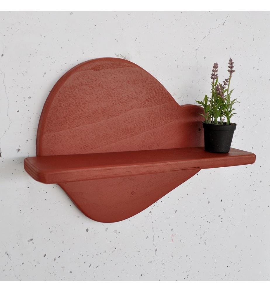 Dekoratives Wandregal aus Holz, orange, 100 % Sperrholz