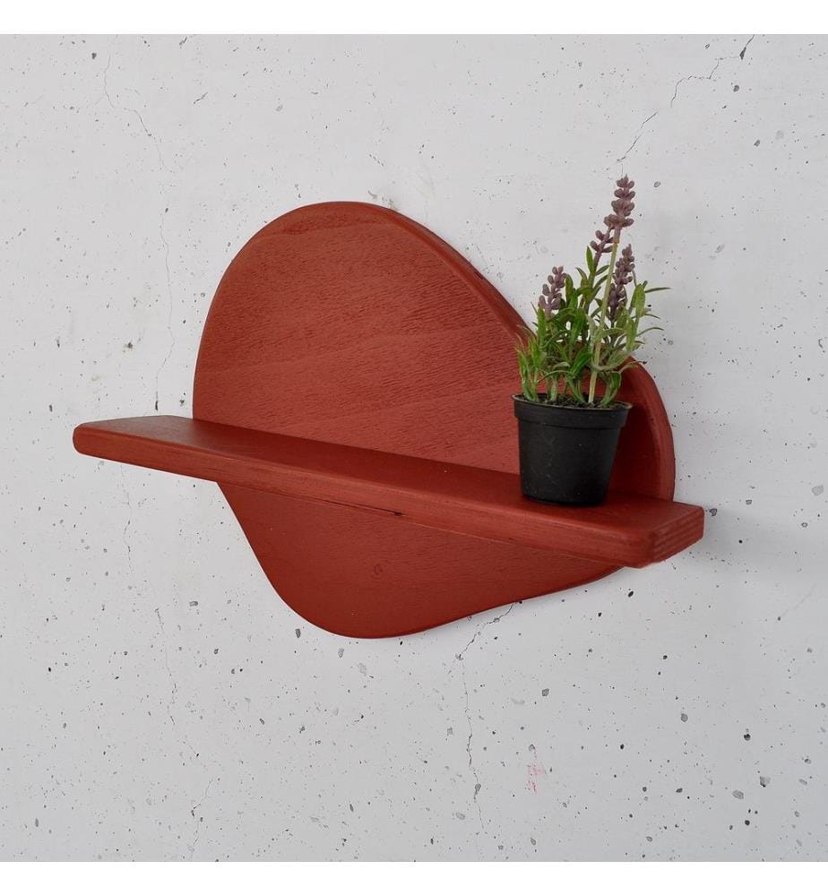 Dekoratives Wandregal aus Holz, orange, 100 % Sperrholz