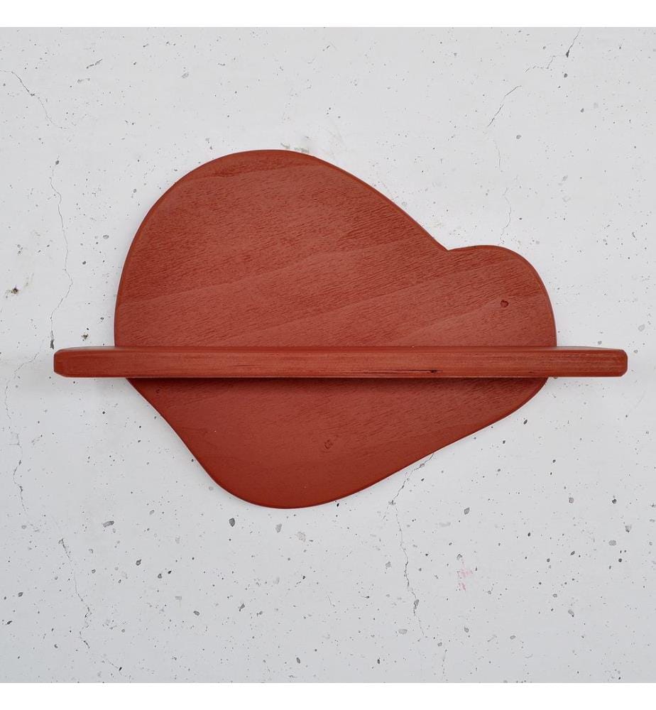 Dekoratives Wandregal aus Holz, orange, 100 % Sperrholz
