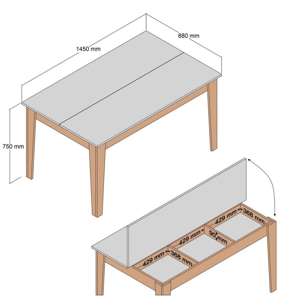 Table de salle à manger, noyer, travertin, 100 % panneau de particules mélaminé